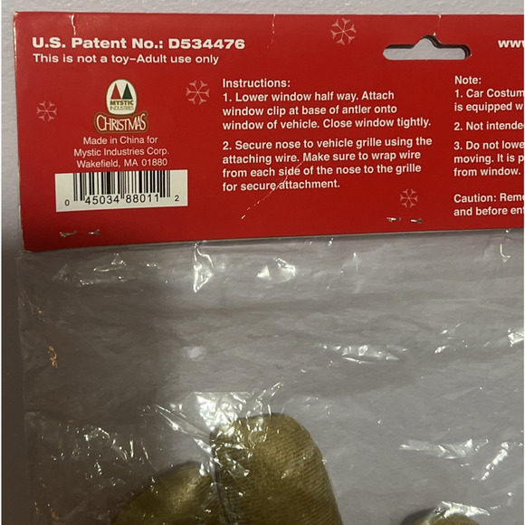 Reindeer Car Costume Kit Antlers Nose Rudolph Set Reindeer Christmas Holiday - Picture 6 of 7